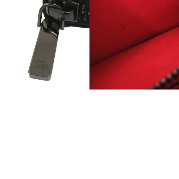 Christian Louboutin Panettone long wallet zipper spikes black calfskin - Picture 8 of 8